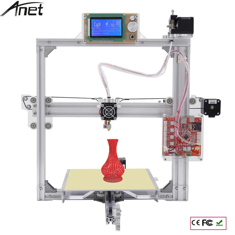 Silver Color Aluminium Frame 3D Printer 6 Options DIY Prusa i3 3d