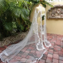 Новое Тюлевое пальто накидки для невесты кружевная Апликация Свадебные Обертывания белого цвета слоновой кости Свадьба куртки пальто