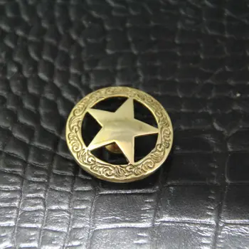 

(RM19) 3pc 1-1/8'' (2.8 cm) Western Texas Star Concho Solid Brass Conchos Screwback Leathercraft
