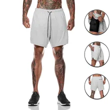 4XL размера плюс, 2 в 1, камуфляжные быстросохнущие мужские шорты, летние, для спортзала, спорта, бодибилдинга, белые/черные, безопасные, с карманами, шорты для бега