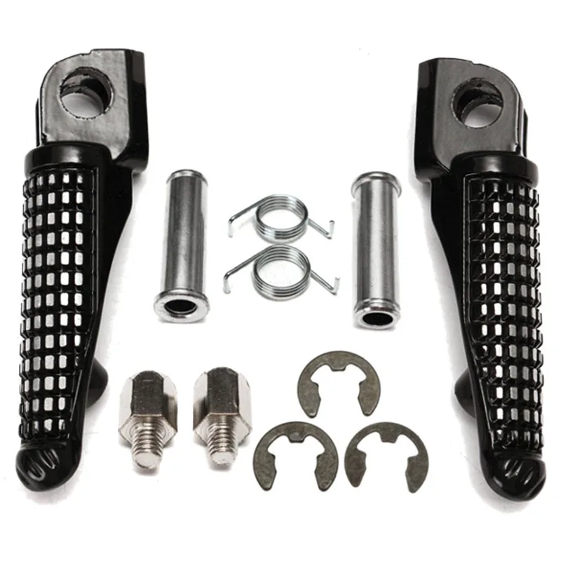 

Universal For Kawasaki Ninja ZX6R 9R 10R 12R ZX636 EX650 ER6F ER6N Front Footpegs Foot pegs Footrest Rests Pedals BLACK SILVER