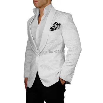 

2020 Latest Coat Pant Designs White Jacket Male Wedding Groom Men Suit Slim Fit Tuxedo For Men Wedding Dress Best Man Blazer