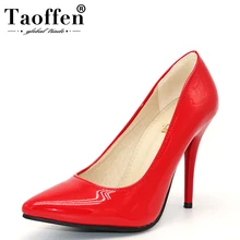 TAOFFEN Size 32 44 Women Stiletto High Heel Shoes Pointed Toe Sexy Quality Brand Wedding Heeled