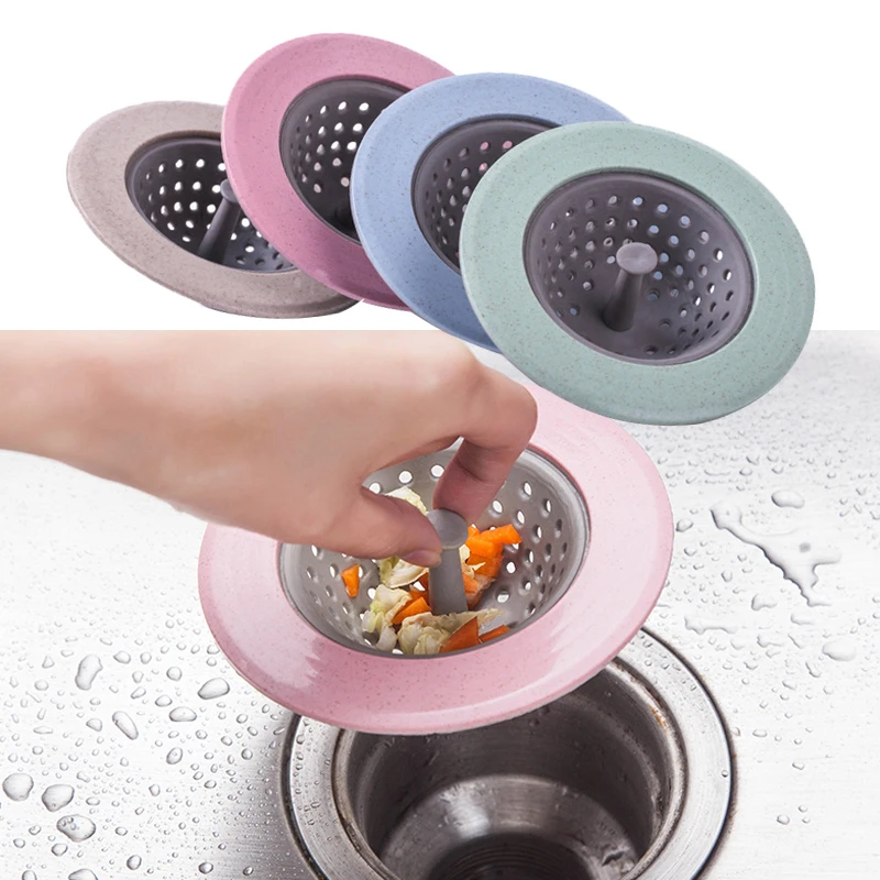

Kitchen Suckers Silicone Water Filter Anti-blocking Tools Wheat Straw Sink Strainer Round Floor Drain Cover Bathroom Sewer