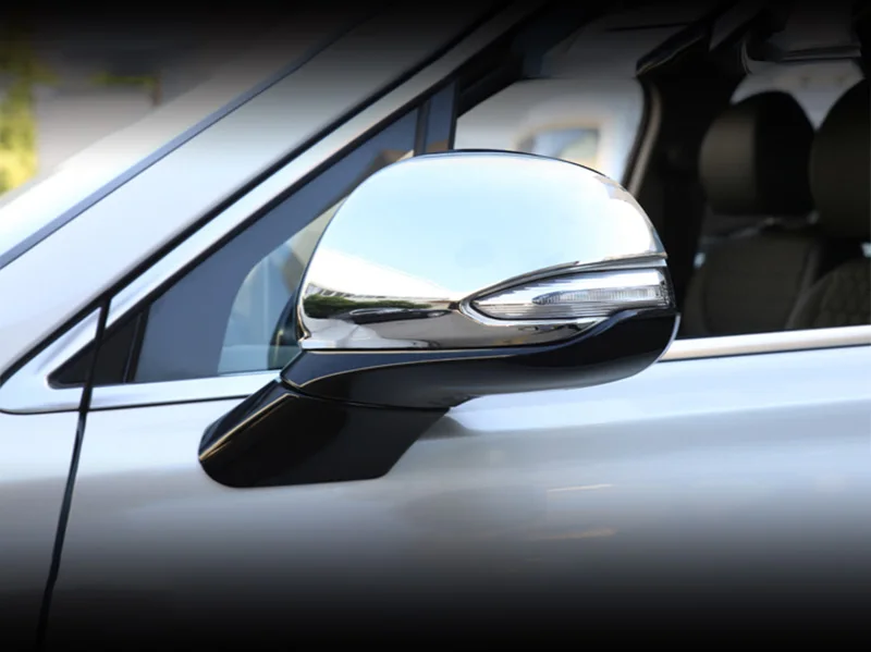 Автомобильная хромированная Боковая дверь крышка зеркала заднего вида зеркальная рамка Крышка версия автомобиля аксессуар для hyundai Santa Fe Santafe IX45 4TH
