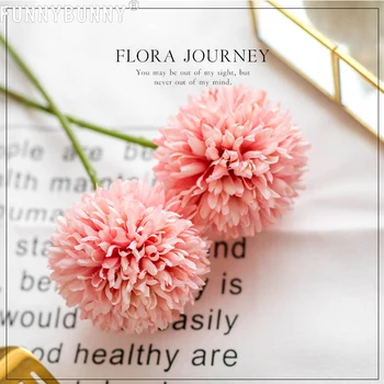 

FUNNYBUNNY Artificial Flower 10pcs Stem Silk Pompon Flower Hydrange Dahlia Daisy Dandelion for Wedding Bridal Home Decor