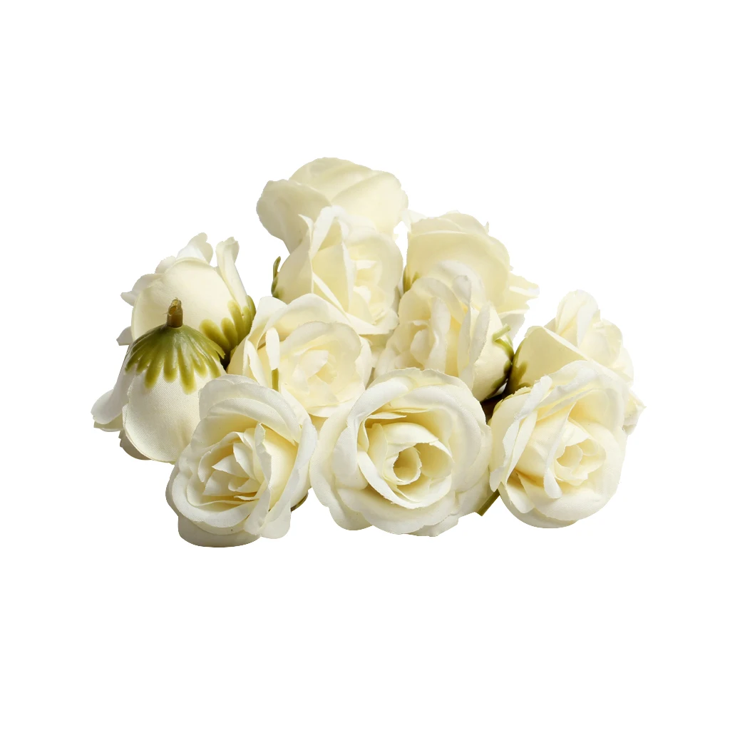 New Hot Sale 10pcs Decorative Artificial Silk Rose Flower Head for Wedding Party Home Decor Photo Albums DIY Hats Clothes Favors