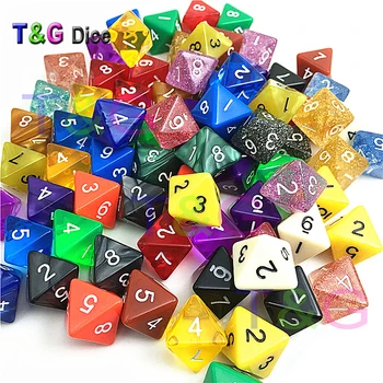 

10 Pieces of Eight Sided Dice Geometric Teaching RPG D8 NEW