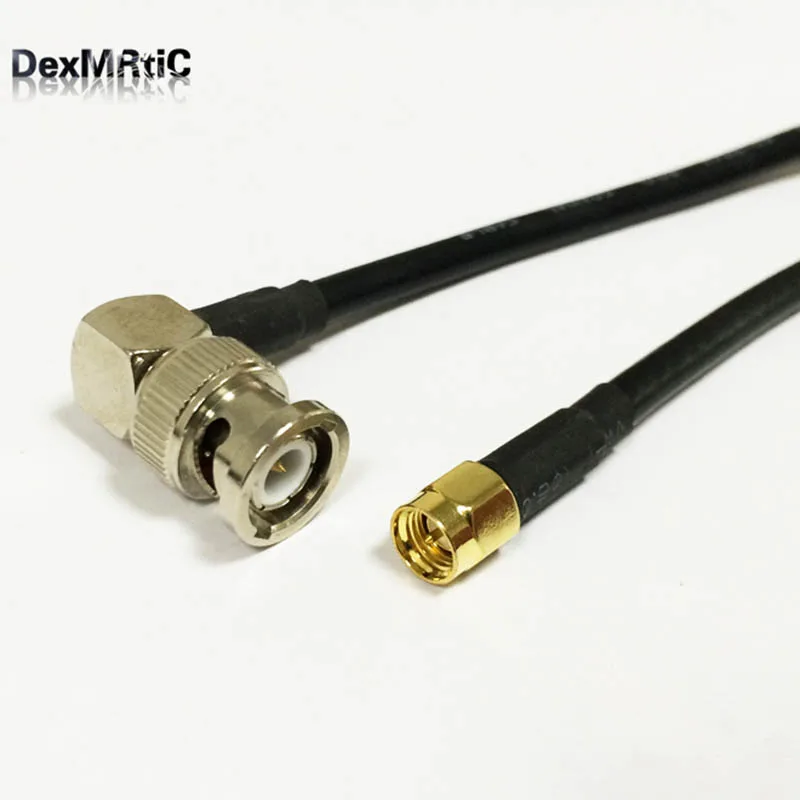 

Wireless patch leads cable SMA Male To BNC Male right angle adapter RG58 50CM/100CM wholesale NEW