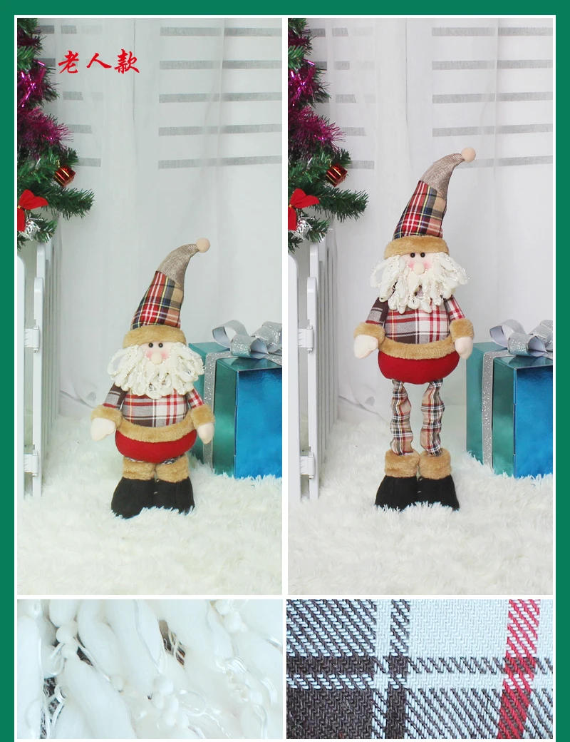 Рождественский растягивающийся Санта-Клаус со снеговиками, с северными оленями телескопическое украшение куклы подарок Рождественская игрушка подвеска с героем аниме Новинка