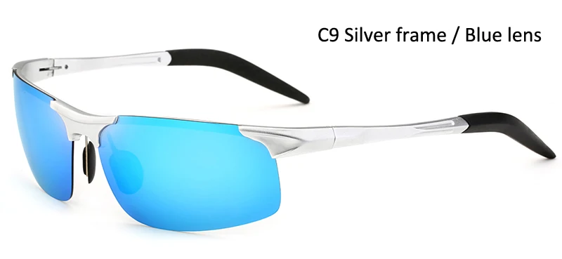 Для Мужчин Поляризованные Очки Ночное видение очки Для мужчин бренд солнцезащитных очков Алюминий магния водителей оттенков UV400 Zonnebril Mannen - Цвет линз: C9