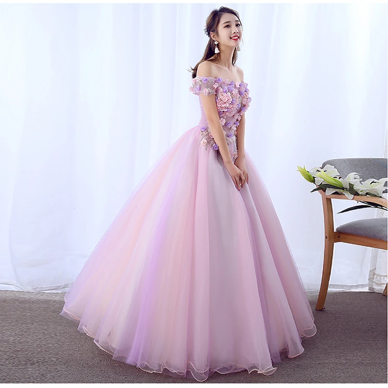 

2019 Hot Sale Pink Quinceanera Dresses Handmade Flowers Princess Puffy Ball Gowns Vestido Quinceanera Vestido Debutante 15 Anos