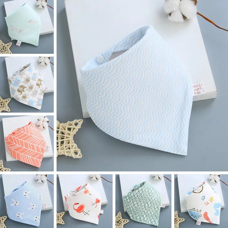 

Baby Bibs High Quality Triangle Cotton Cartoon Character Animal Print Baby Bandana Bibs