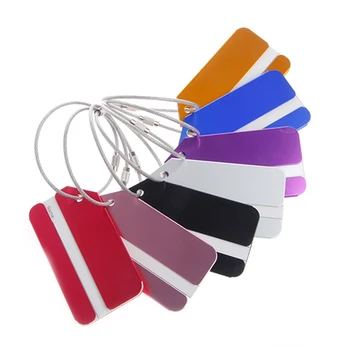 

THINKTHENDO Aluminium Metal Travel Luggage Tag Baggage Suitcase Bag Name Address ID Label