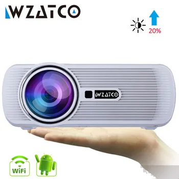 

WZATCO CTL80 TV LED Projector Upgrade Android 7.1 WIFI Portable LCD Projector 2200lumens 3D Home Theater Full HD 1080p 4K Beamer
