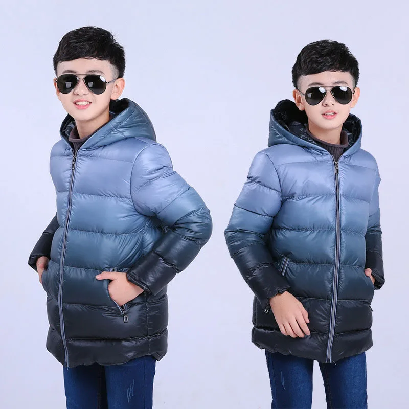 

children down cotton coat waterproof warm winter gradient color coats for boys big boys winter thick coat teenage boys clothing