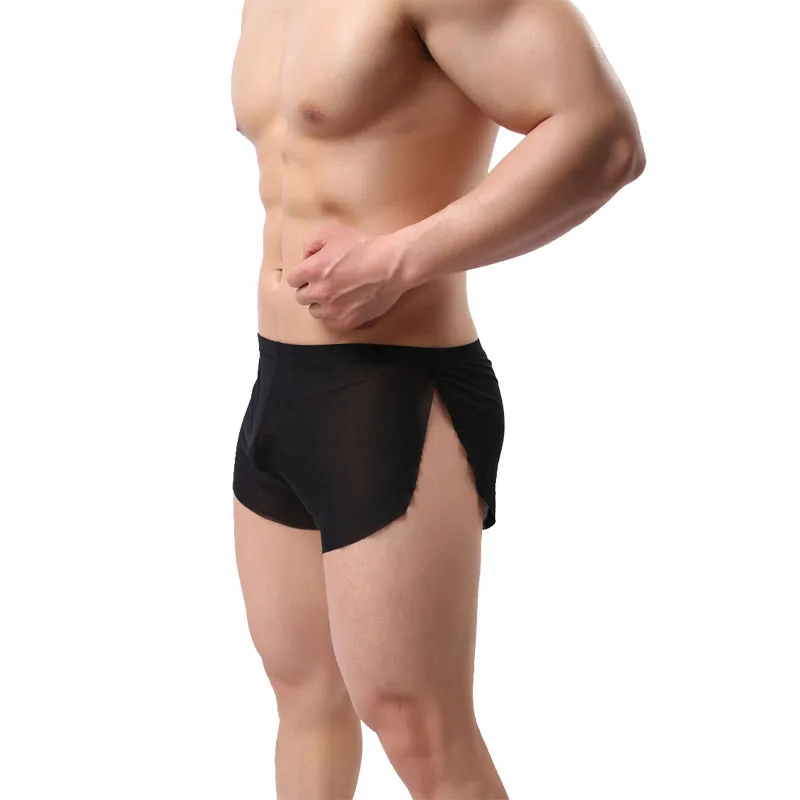 Боксеры короткие мужские пижамы летние прозрачные Аро спортивные Молодежные быстросохнущие домашние штаны со стрелками Сетчатое дышащее Впитывающее белье