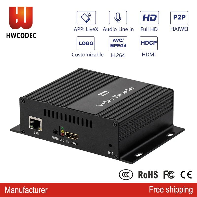 HWCODEC wireless hdmi to ip h264 iptv encoder video streaming Facebook