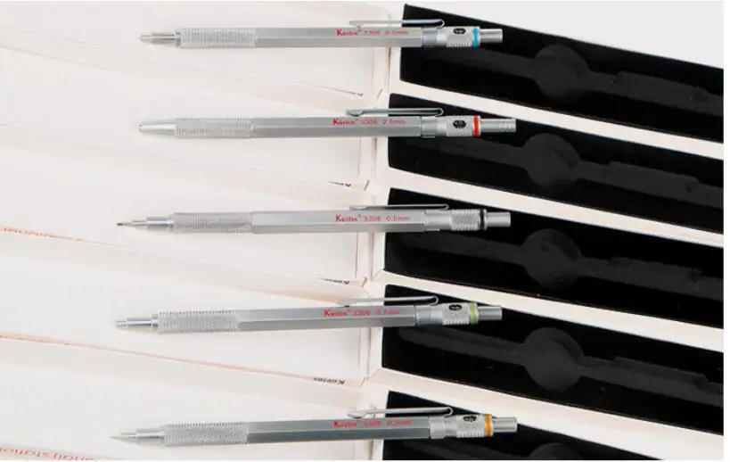 Kueox металлический механический карандаш Дизайн мультфильмы Рисование Картина карандаш для рисования 0,3 0,5 0,7 0,9 2,0 мм