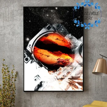 

Abstract Space Astronauts on Mars Art Canvas Poster Wall Picture for Room No Frame