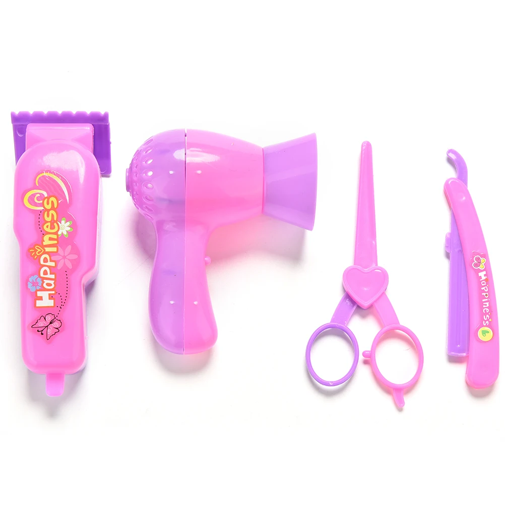 4 Pcs/set Girls Gifts Eyebrow Razor Hair Dryer Scissors For Barbies