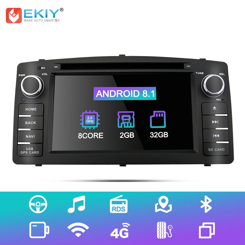Sale EKIY Android 8.1 Car DVD Player GPS Radio for Toyota Corolla E120 BYD F3 Head Unit 2din Car Multimedia Stereo Audio Music System 0
