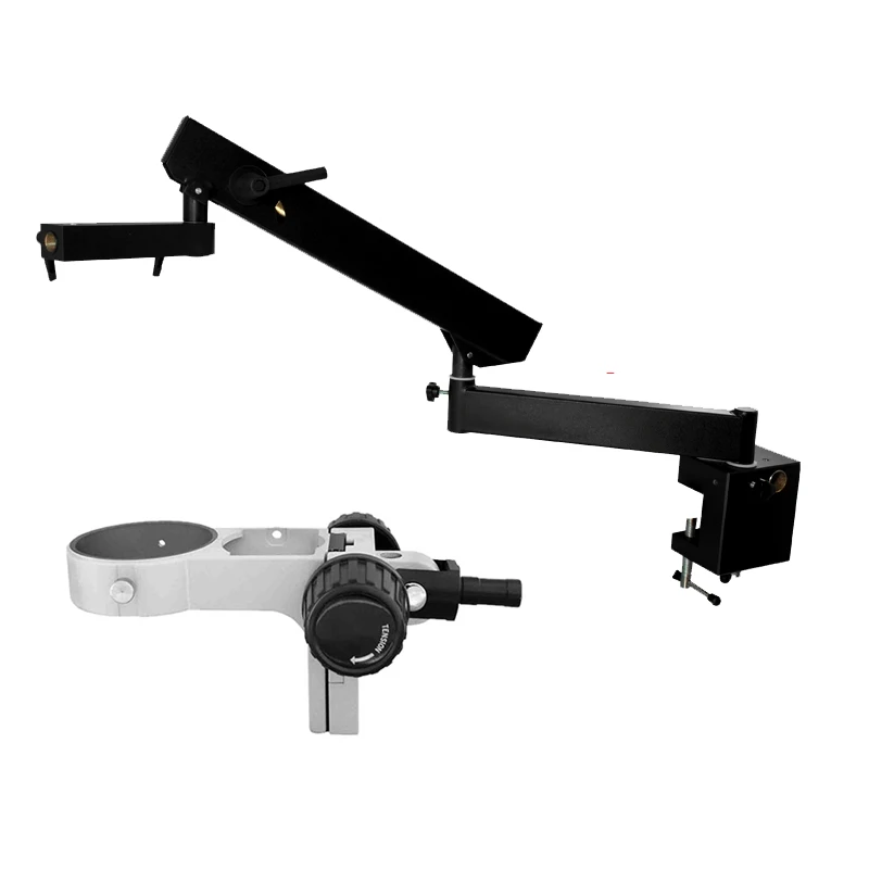 Best Articulating Arm Pillar Clamp Stereo Microscope stand for trinocular binocular video microscopio pcb phone repair