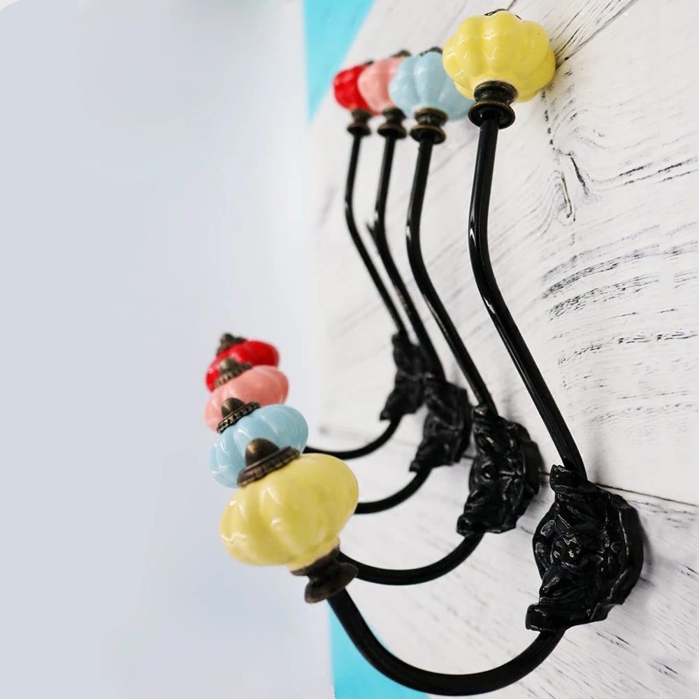 

modern hooks to hang ceramic pumpkin head solid hooks on the wall creative curtain hook wall Shelf living room hardware