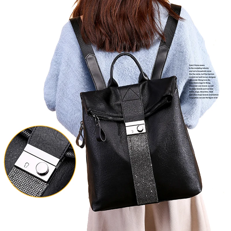 FUNMARDI, женские наборы сумок, модный рюкзак со стразами, женская школьная сумка из искусственной кожи для девочек, модные сумки через плечо с блестками, WLHB1932