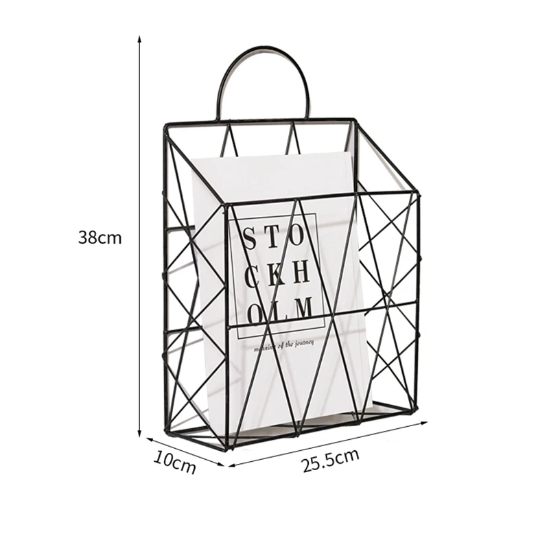 Металлический Железный настенный крючок для хранения, полка для подвешивания газета, журнал, корзина для книг, полки, держатель, чехол, скандинавский Декор