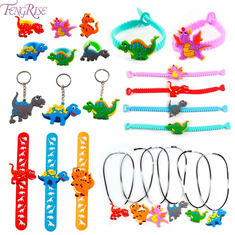 

6PCS Dinosaur Party Rubber Bangle Bracelet Birthday Party Decorations Kids Dinosaur Party Decor Girl Boys Wristband Gift Favors