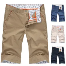 Мужские повседневные шорты длина выпрямленного колена шорты с застежкой "молния" сплошной цвет модные повседневные мужские шорты высокого качества