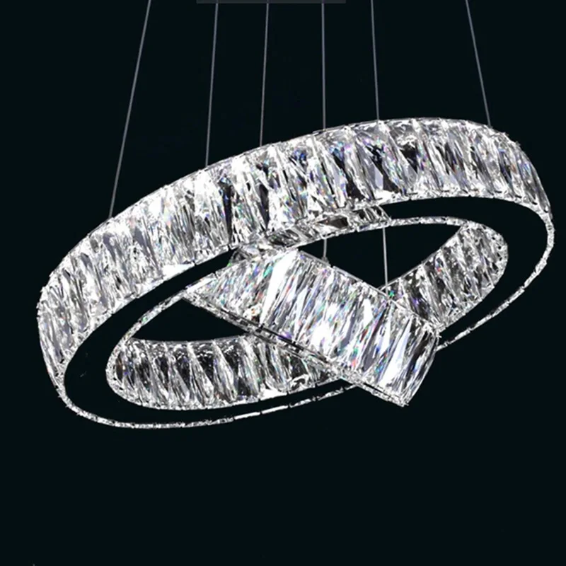 

Modern Luste K9 Crystal Chandeliers Suspension Living room lights Modern Crystal Chandeliers LED Drop 1/2/3/4rings Lamp