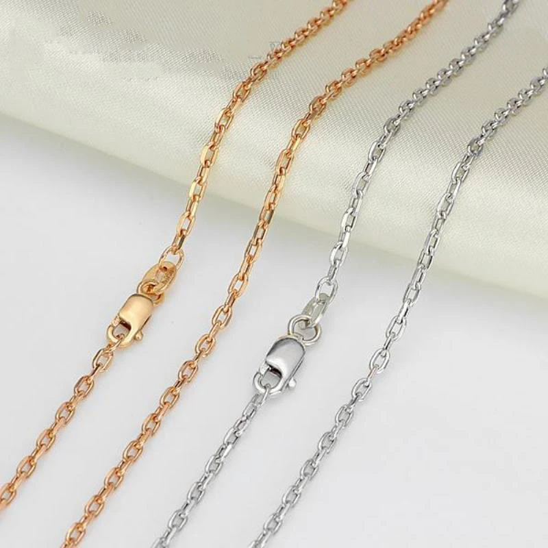 

New Fine Au750 Pure 18K Rose Gold Chain Women Square O Link Necklace 24inch