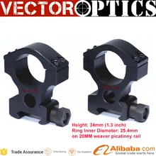 10 шт. Вектор Оптика Тактический прицел крепление область Кольца 25.4 мм 1 дюймов высокая на 20 мм Уивер Пикатинни rail