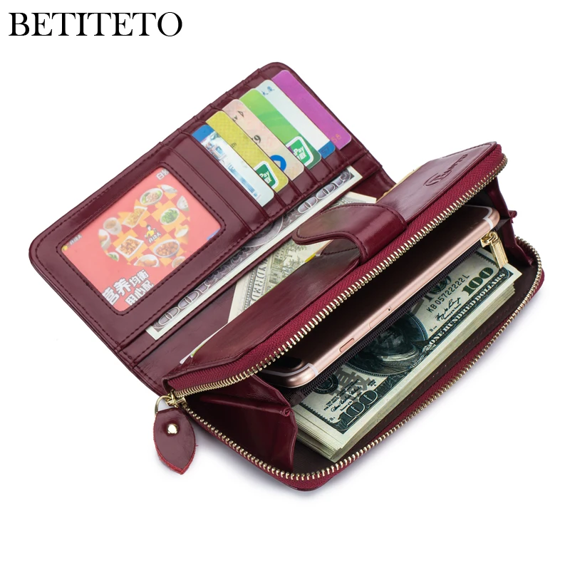 

Betiteto Genuine Leather Women Wallet Female Fashion Carteras Handy Coin Purse Clutch Portomonee Cuzdan Partmone Portmann Walet