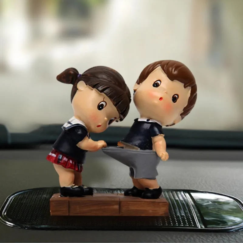 Украшение автомобиля милая пара кукла креативный мультфильм украшение качество смолы материал