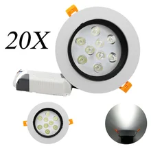20 штук Высокое качество 9 Вт квадратный белый чистый место Кабинет лампы светодиодный встраиваемые потолочные Подпушка лампы и драйвер для дома Освещение