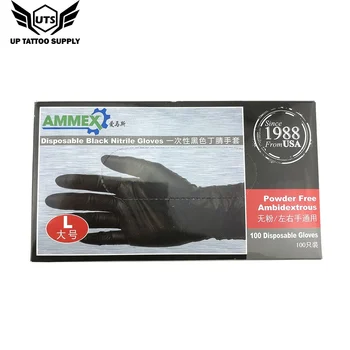 

UPTATSUPPLY 50paris Tattoo Gloves Disposable Soft Black Medical Nitrile Sterile Tattoo Gloves Tattoo Accessories Free Shipping