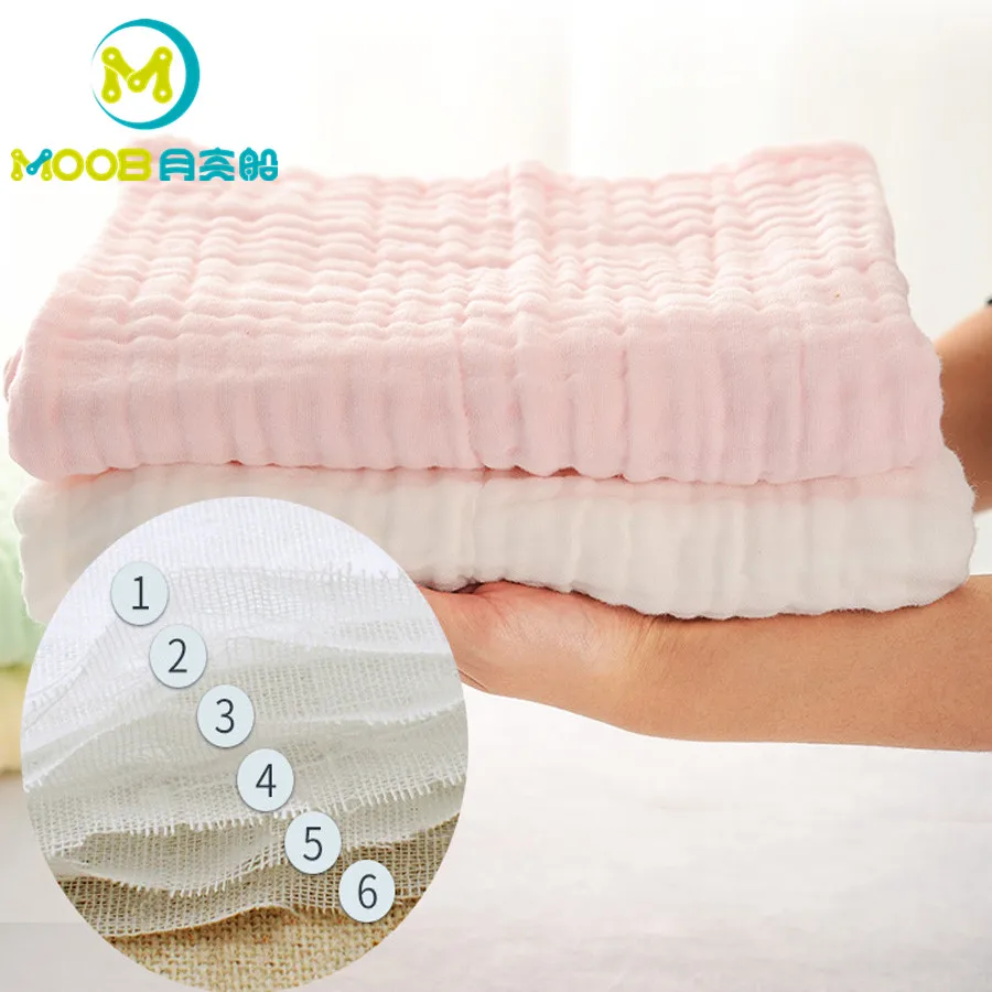 Baby Stuff Towel Cotton 6 Layers 105x105CM Newborn Swaddle Wrap Muslin Baby Wipes Kids Blankets Infant Bath Shower Beach Towel