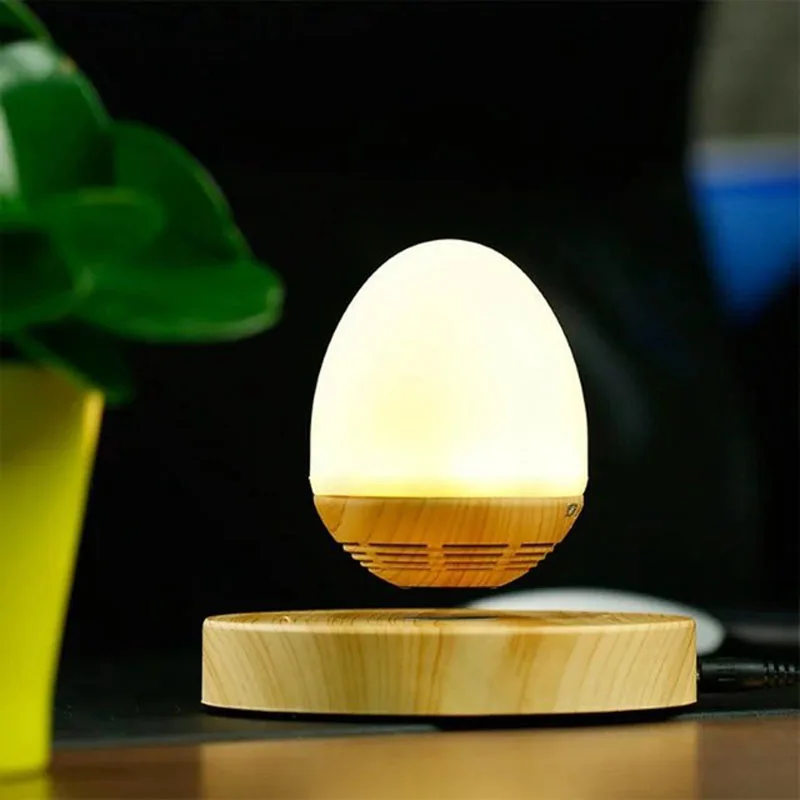 

NEW LED floating magnetic speaker 360 degrees rotation Wooden base frame Bluetooth speakers NFC for Smartphone
