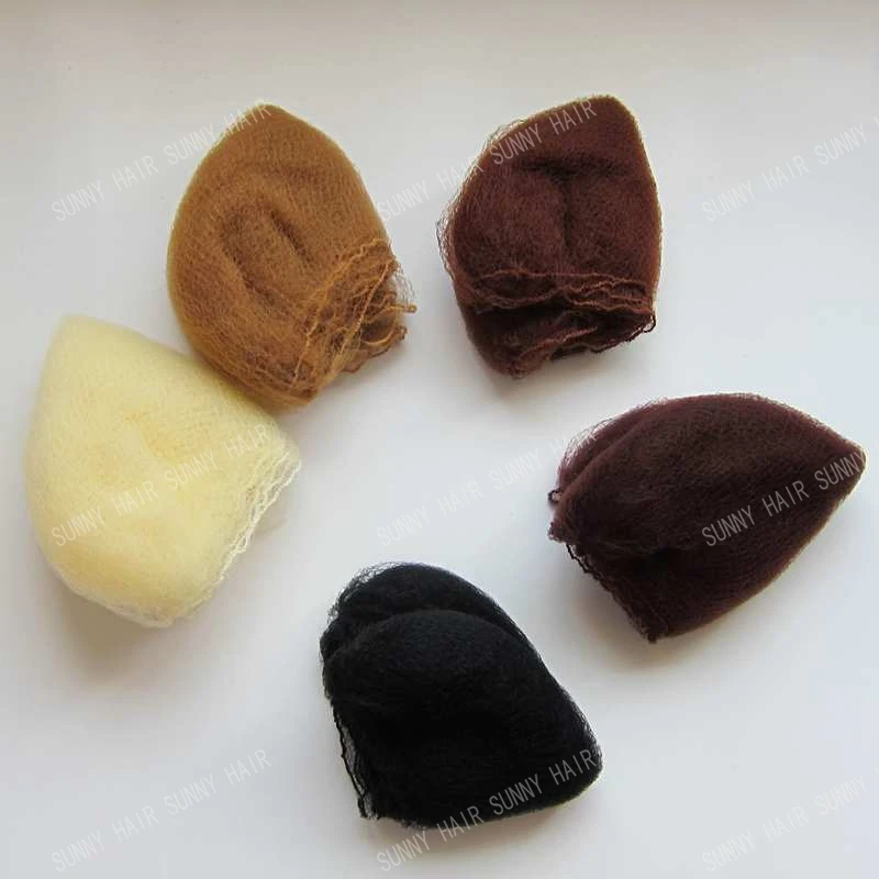 whole sale 500pcs hairnet 5mm nylon hair nets invisible disposable hair net 20inch five colors mix black,dark brown,brown,blonde
