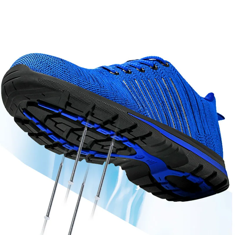 Goedkoop Mannen Werken Schoenen Ademend Deodorant Mesh Veiligheidsschoenen Stalen Kop Stalen Bodem Anti Smashing Anti Slip Anti  slip Beschermende Schoenen