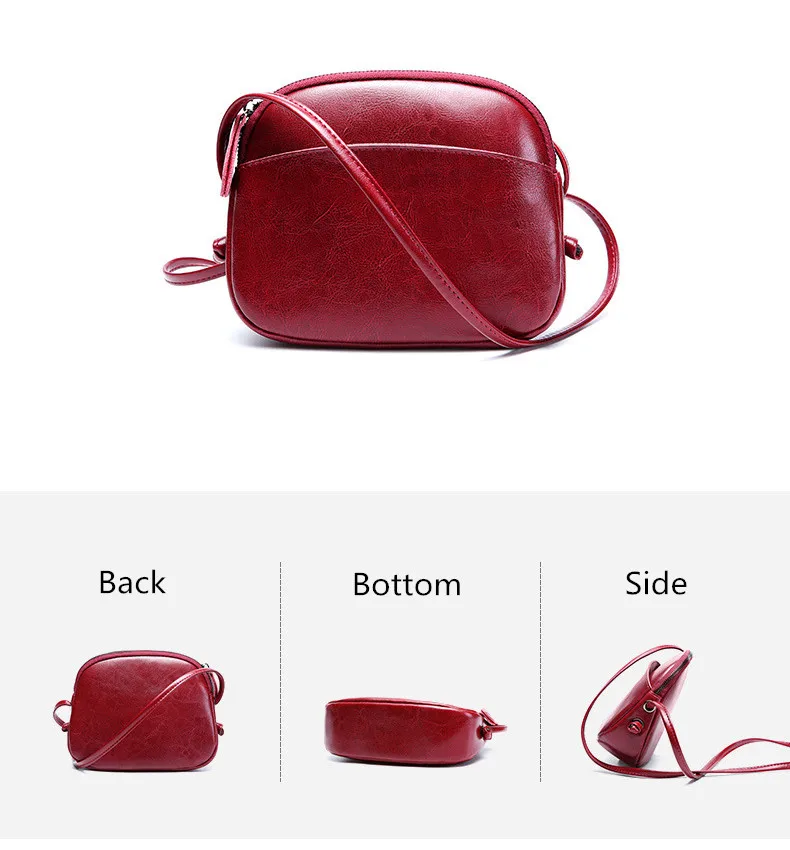 FoxTail& Lily Women Messenger Bag Genuine Leather Small Shell Bag Vintage Shoulder Bag Ladies Handbags Luxury Purse Women Bags