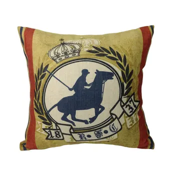

Vintage Polo Club Hosre Digital Printed Linen polyester Decorative Throw Pillow Case Gift Cushion Cover Sell by Piece 45x45cm