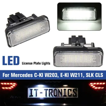 

NEW 2pcs 12V LED 6000K Car License Plate Light LED Number For Mercedes for Benz C-Kl W203, E-Kl W211, SLK CLS