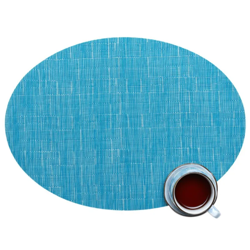 Bamboo Texture PVC Rectangular Mats Non-Slip Heat Insulation Braided Placemat Kitchen Restaurant Bowl Plate Cup Pad Table Mat