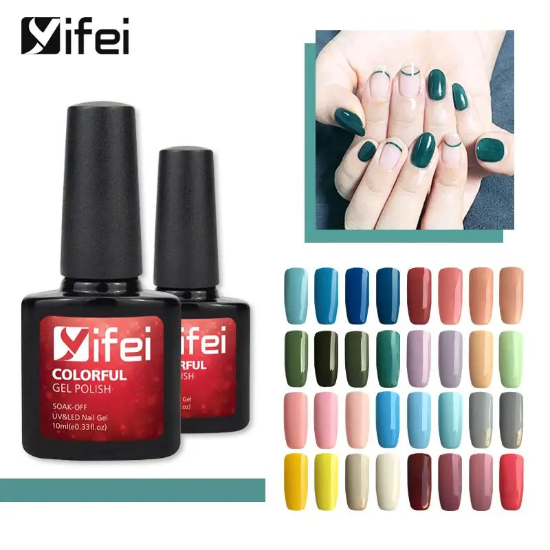 

YIFEI 10ML Gel Nail Polish UV&LED Lamp Gel Varnishes For Nail Extension Design Semi Permanent Gel Varnish Base Top Nail Primer