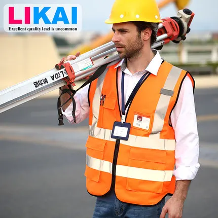 High Visibility Construction Vest with Logo Printing