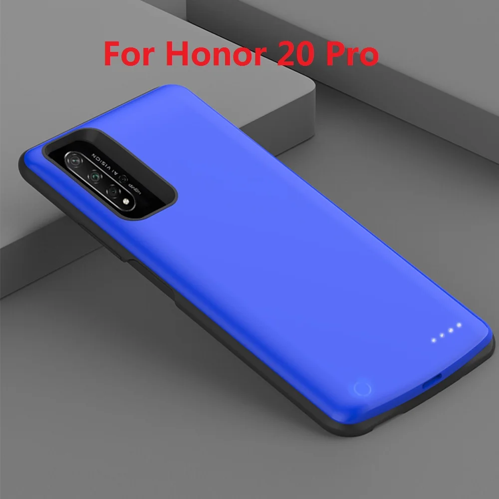 Для huawei Honor 20 20 Pro, чехол для зарядного устройства, 6500 мА/ч, запасной внешний аккумулятор, зарядный чехол для huawei Honor 20, тонкий чехол для аккумулятора - Цвет: Honor 20 Pro Blue